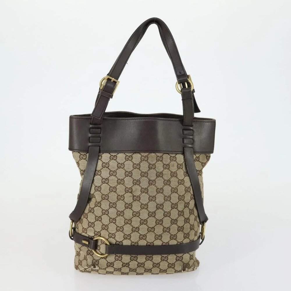 GUCCI GG Canvas Web Sherry Line Shoulder Bag 5 Set Beige Red Auth fm4976 - Picture 8 of 16